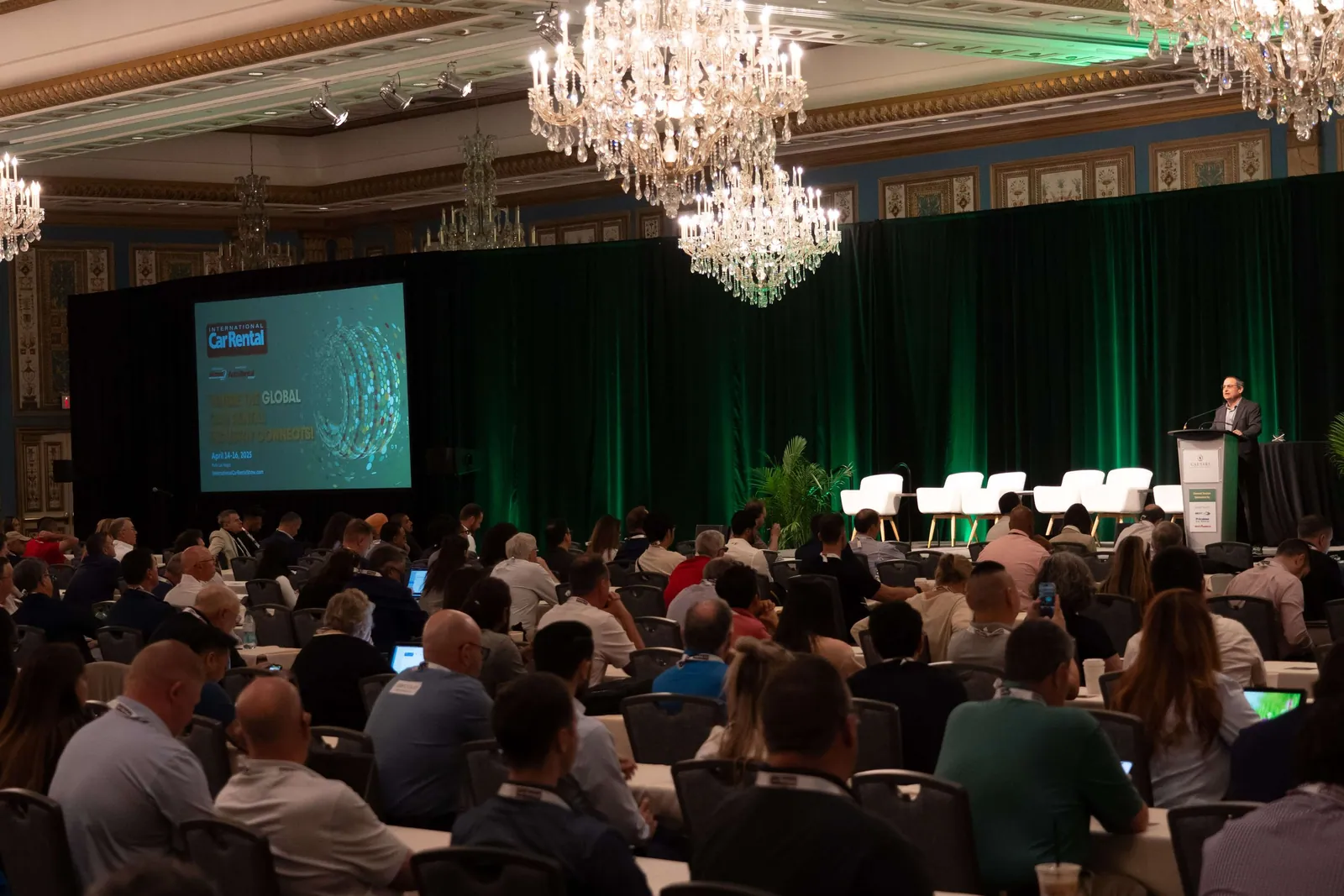 The general session fills before the opening keynote
